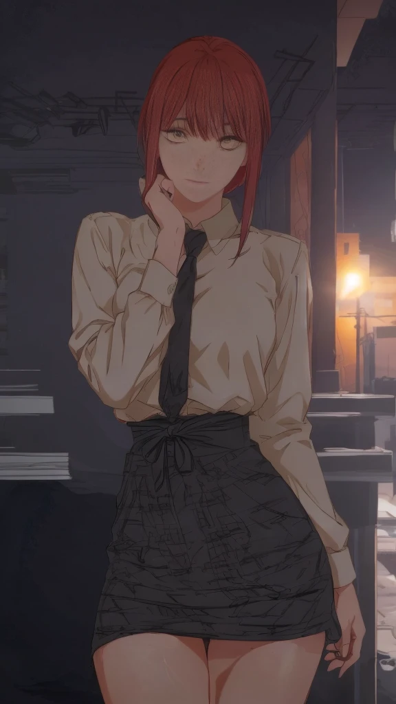 Le personnage Makima de la série animée Chainsaw Man, fragile, pleine longueur (corps entier 1.1.), fond sombre, obscurité, anatomie correcte 1.1, anatomie correcte de la main. Obésité morbide, Très sexy, érotique, Très féminin, belle silhouette obèse, Jambes grasses, fesses, corps gros, ssbbw, gros ventre mou, cheveux roux, Yeux oranges, Cercles rouges pour les écoliers, robe d'été, pose sexy, réaliste, very détaillé, beau corps, détaillé body, détaillé hands, détaillé, vibrant, détaillé Face, Conception des personnages de Makima. very détaillé, détaillé body, détaillé hands, détaillé Face, Art animé, Hugh Détails, Visage très abattu, détaillé eyes, Illustration ultra fine, Meilleure ombre, détail fin, beautiful détaillé glow, beautiful détaillé, Extraordinairement beau, extremely détaillé, inexpressif, composition épique, Style animé. art animé, Style animé,