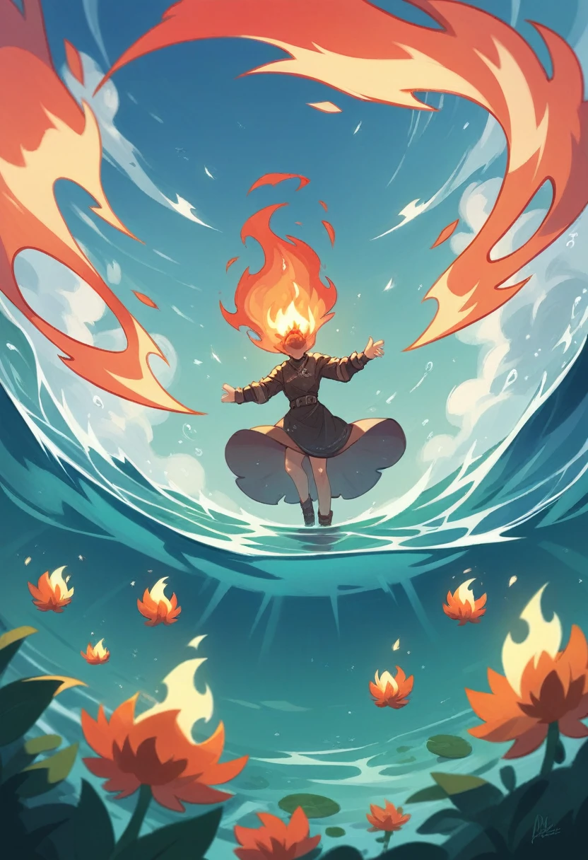 icons for water, air, fire, dark, light, earth together