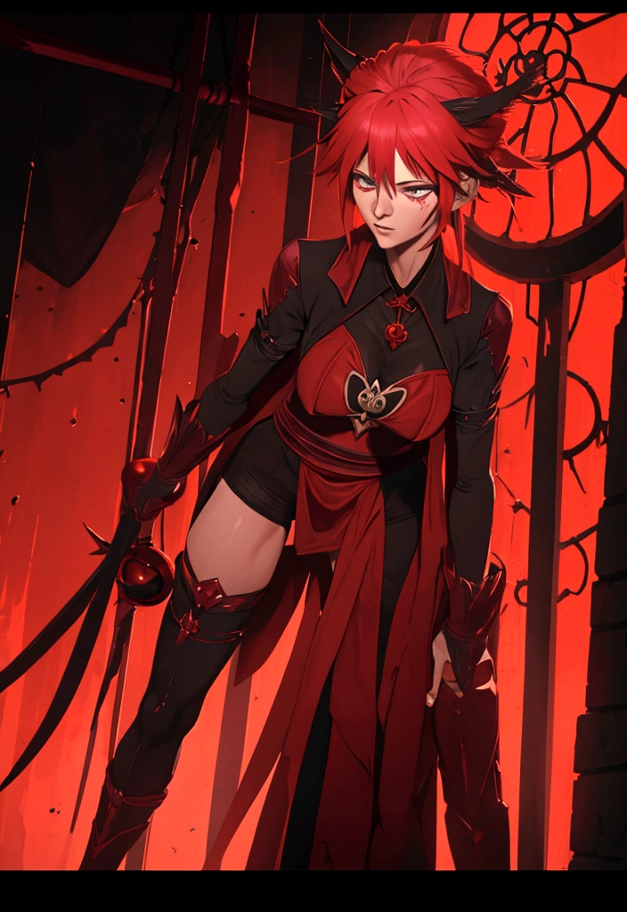 Ryomen sukuna, shapely body, red light, sexly, sensuous