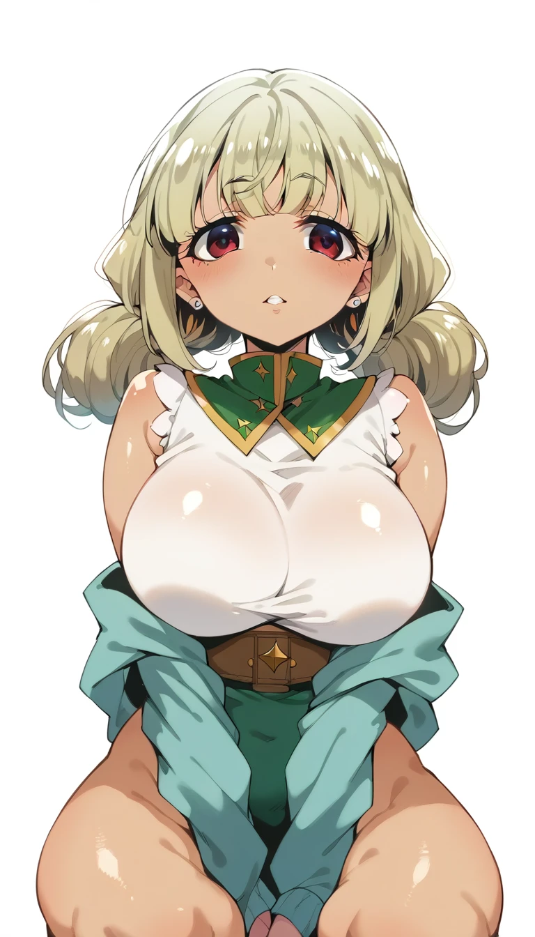 score_9, score_8_up, source_anime,Sayo kiwi-default,big breasts,((1girl)),White background,shiny skin,チャイナドレス,front view,