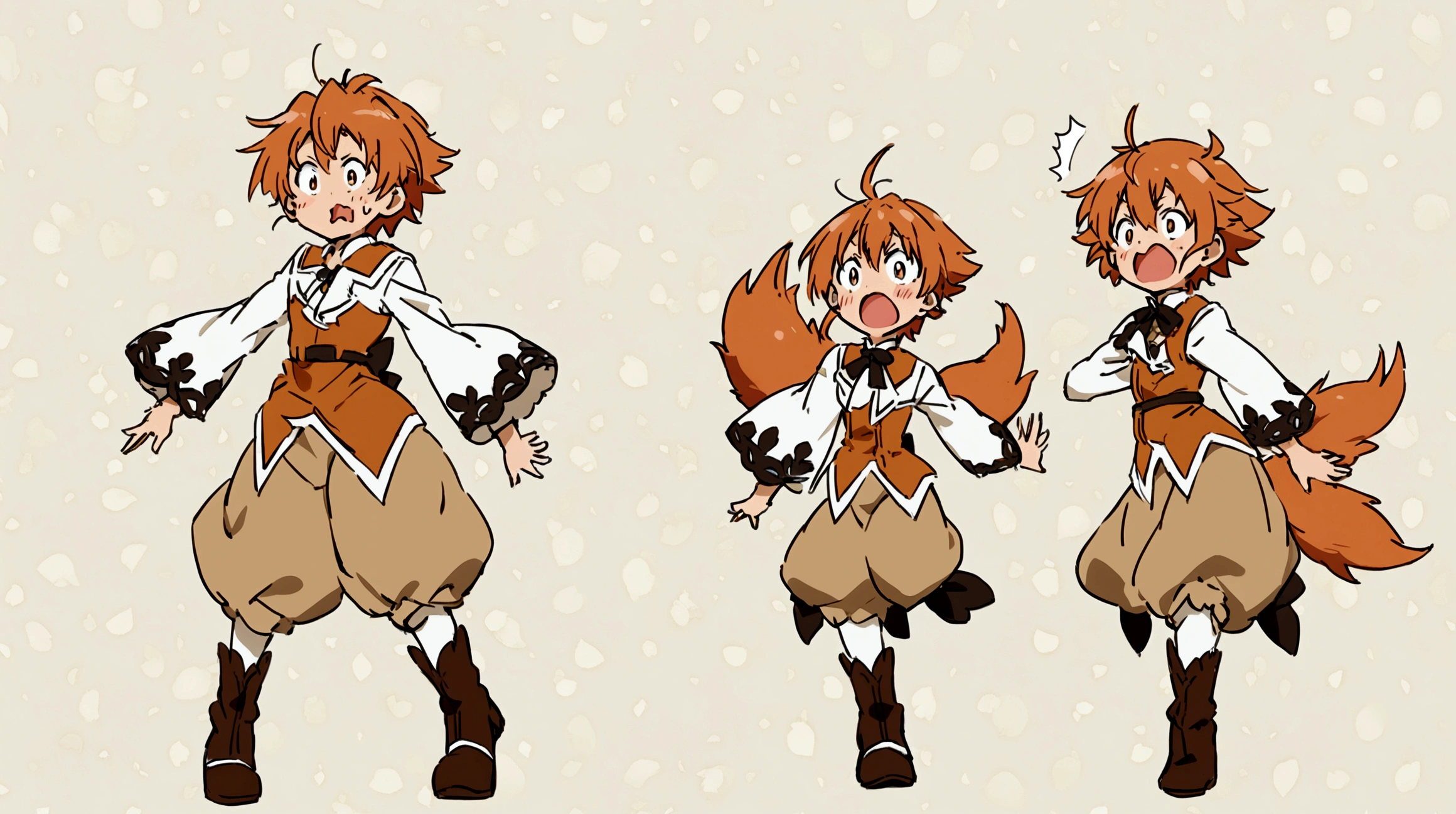 Foxy from Mushoku Tensei Anime, Looking, Surprised, Full body, 