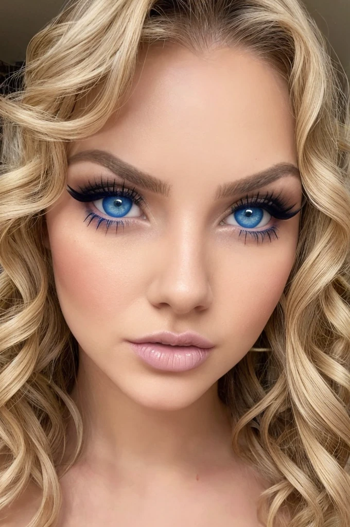 avatar, whore 18 years old, sexy face, detailed face, Symmetrical Face, narrow face, pretty face, narrow cheekbones, big Blue eyes, lust in the eyes, big eyelashes, big plump lips, sexy lips, ashy blonde, curly long hair, lustful look, looking at you to fuck, Small nose, narrow nose,
