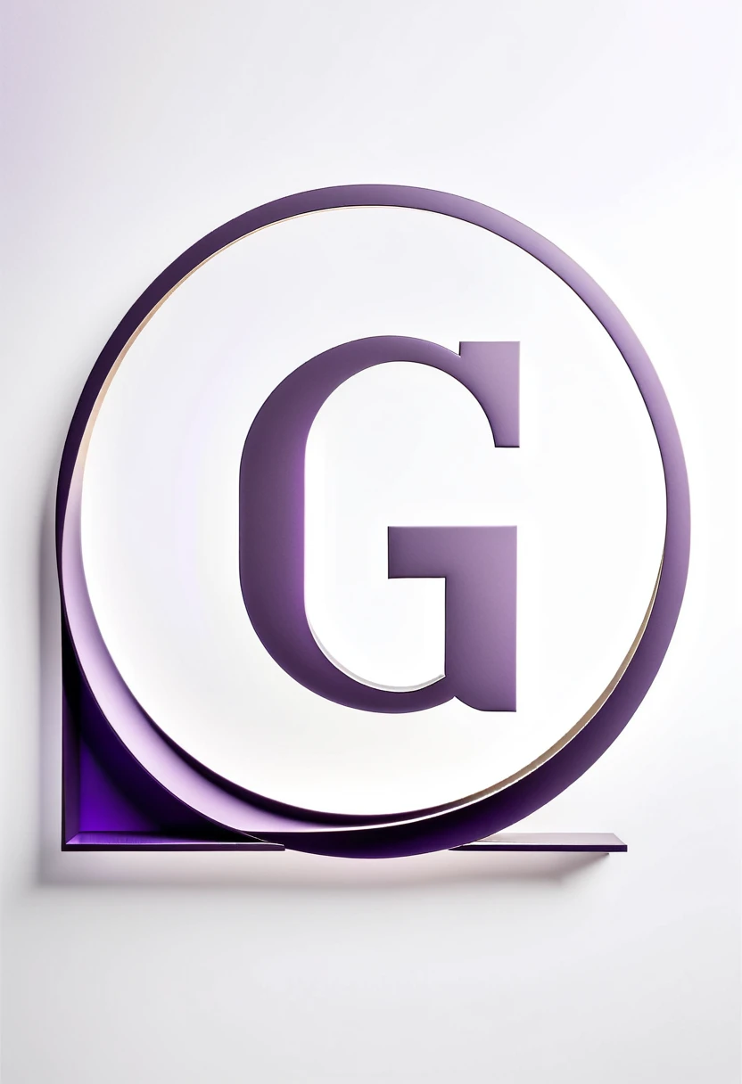 A stylish logo for the interior design firm Game Decor, minimalist and delicate, with pastel purple hues. Prominent G and D letters, incorporated into a sleek and modern design, surrounded by subtle interior design elements, set against a clean white backdrop, reflecting elegance and simplicity, Photography, macro lens shot with shallow depth of field