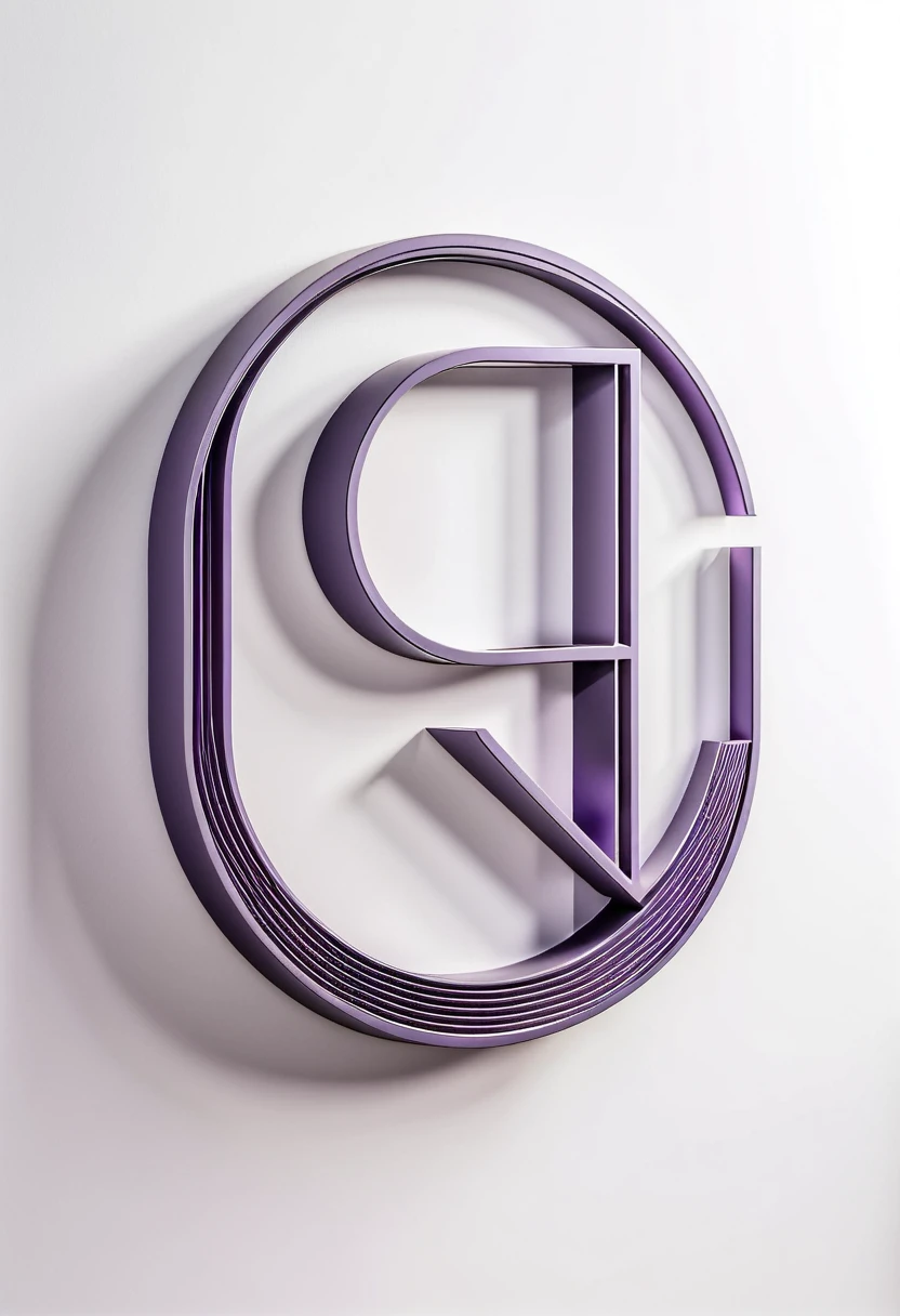 A stylish logo for the interior design firm Game Decor, minimalist and delicate, with pastel purple hues. Prominent G and D letters, incorporated into a sleek and modern design, surrounded by subtle interior design elements, set against a clean white backdrop, reflecting elegance and simplicity, Photography, macro lens shot with shallow depth of field
