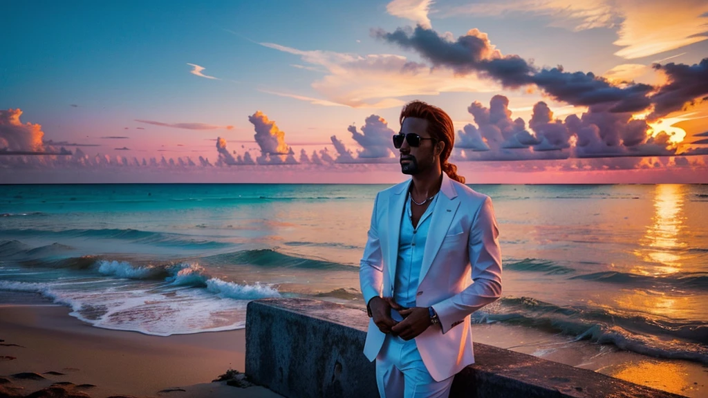 lonely miami nights miami vice person alone sunet