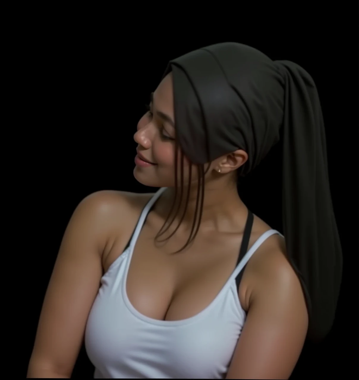Malay girl in hijab in a gym, laughing, masterpiece, best quality, masterpiece, best quality, official art ,extremely detailed CG unity 8k wallpaper, gym shorts, (small breasts:1.2), exercise, 1girl , realistic, real malay women, photo, photography, looking at viewer, fine body, bright light, ultra high quality,