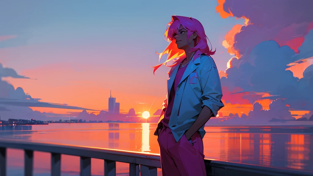 lonely miami nights miami vice person alone sunet