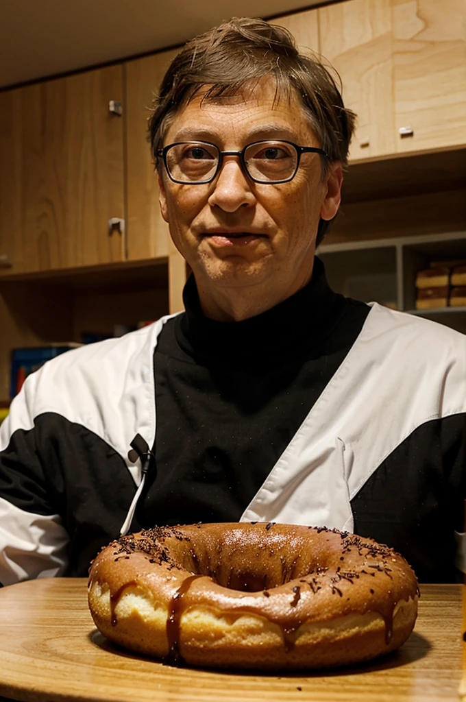 Bill Gates eats donuts
