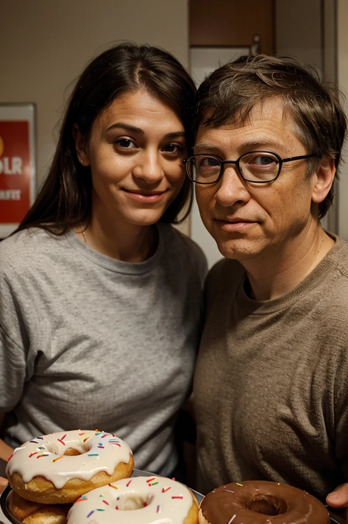 Bill Gates eats donuts