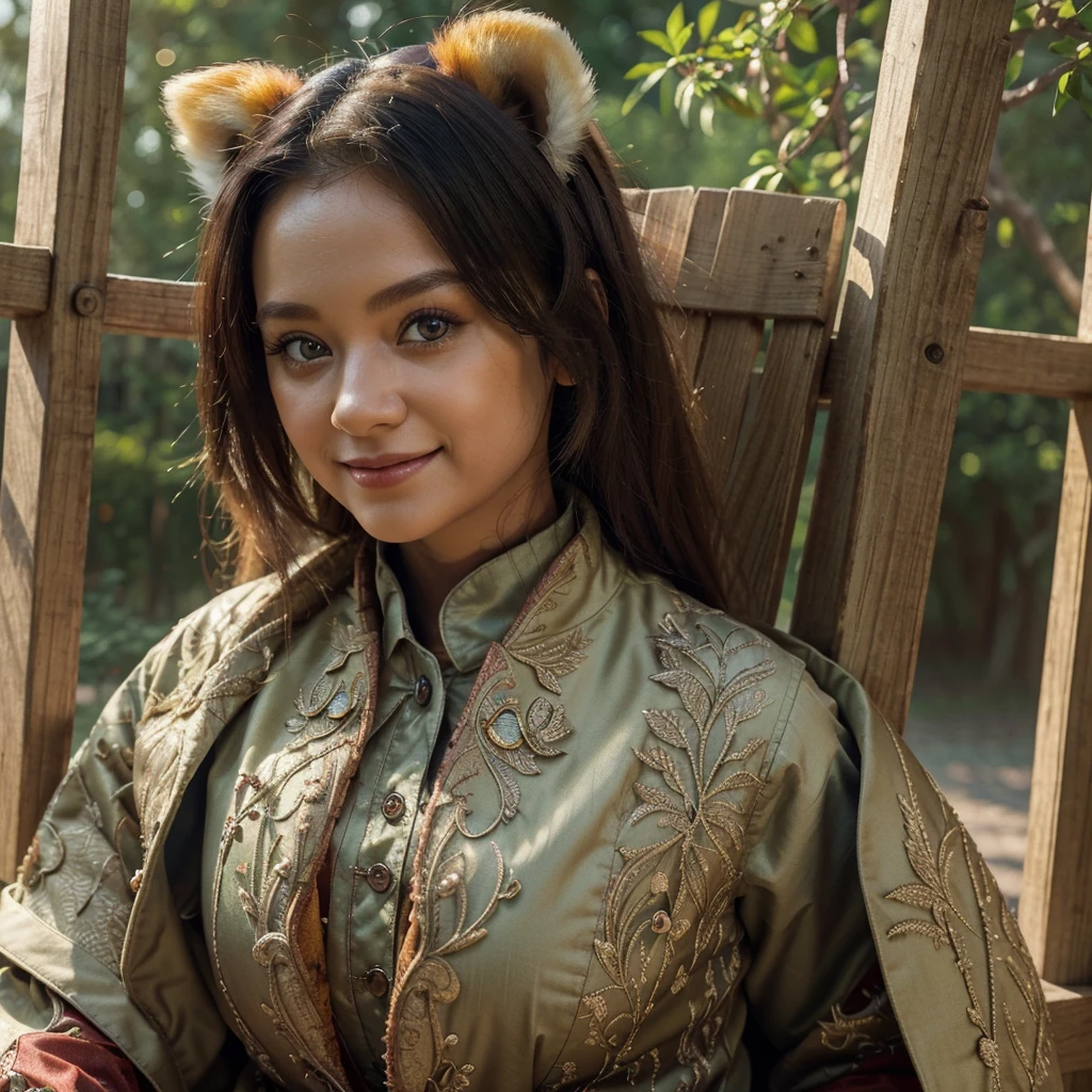 (Masterpiece, Best Quality, Very Detailed CG, Intricate Details: 1.2), 8k Wallpaper, Masterpiece, Best Quality, Award-Limited, High Quality, Super Detail, High Detail, Textured Skin, Cute, UHD, Anatomically Correct, Pixar Style, (A Cute Red Panda Wearing Doctor's Coat: 1.2), Doctor, Happy Sweet Smile. Fairy tale, bright colors, natural light, facial focus, simple background, (european gothic, crossed eyes girl), black hair and clothes, (green eyes)