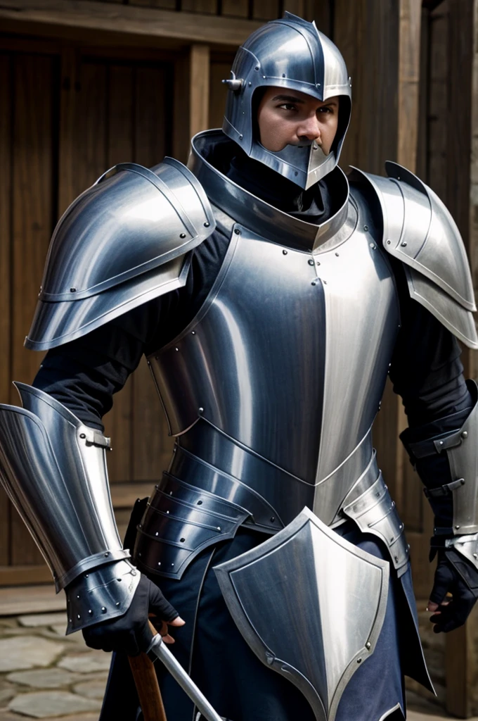 Paladin in plate armor animated