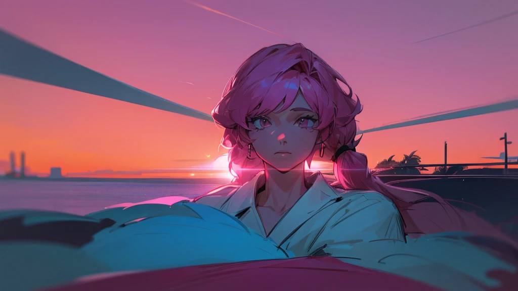 nely miami nights miami vice person alone sunet retro anime 80s sketch air tonight midnight LANDSCAPE