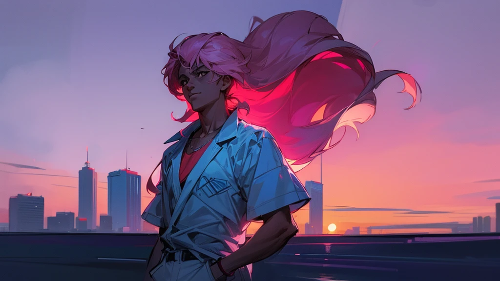 nely miami nights miami vice person alone sunet retro anime 80s sketch air tonight midnight LANDSCAPE