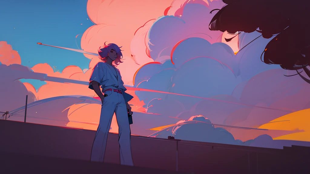 miami nights miami vice person alone sunet retro anime 80s sketch air tonigh