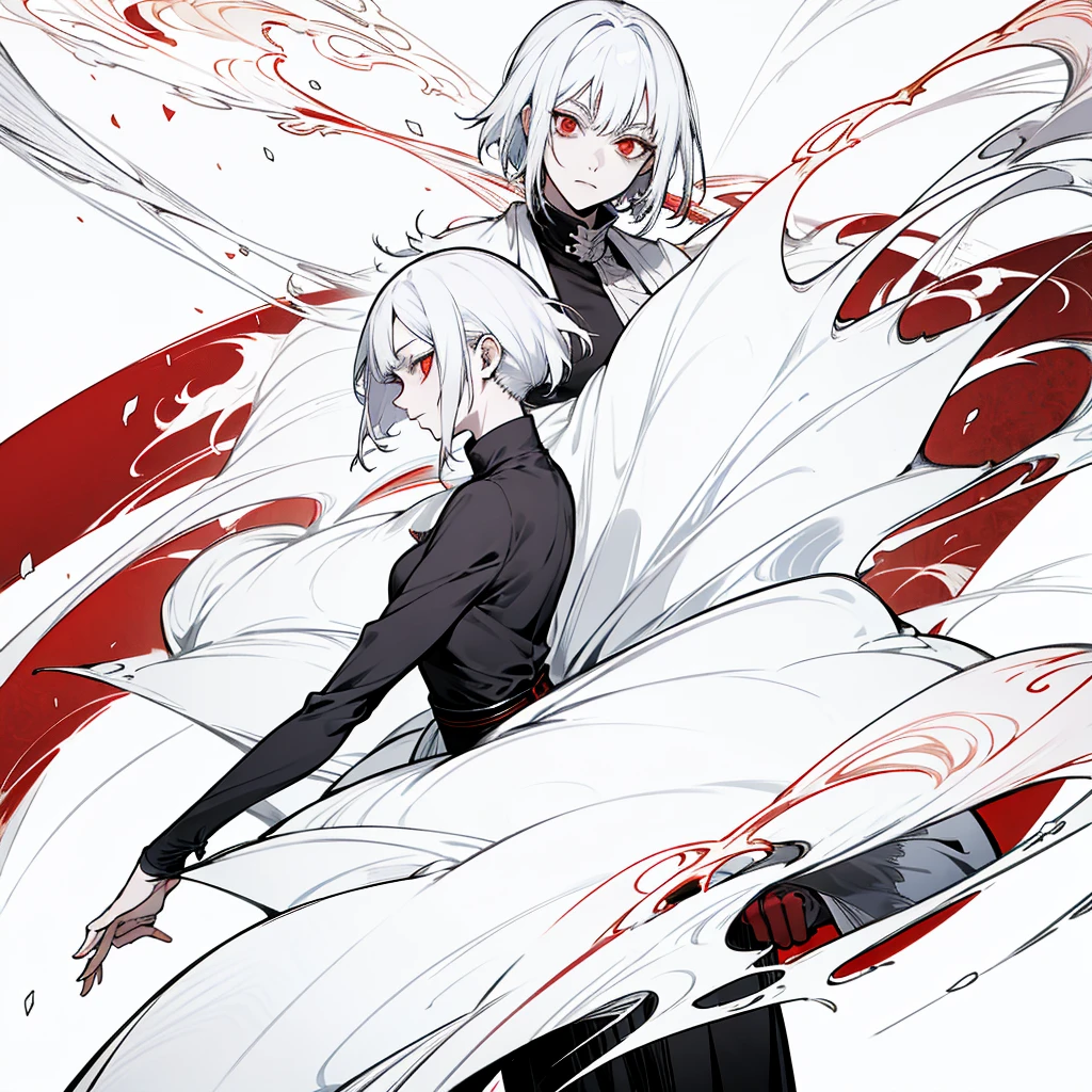 swordmanship, woman, white hair, red eyes, golden eyes, jujutsu kaisen, gojo satoru