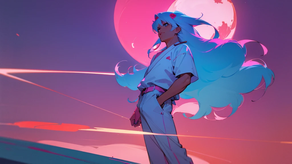 miami nights miami vice person alone sunet retro anime 80s air tonight