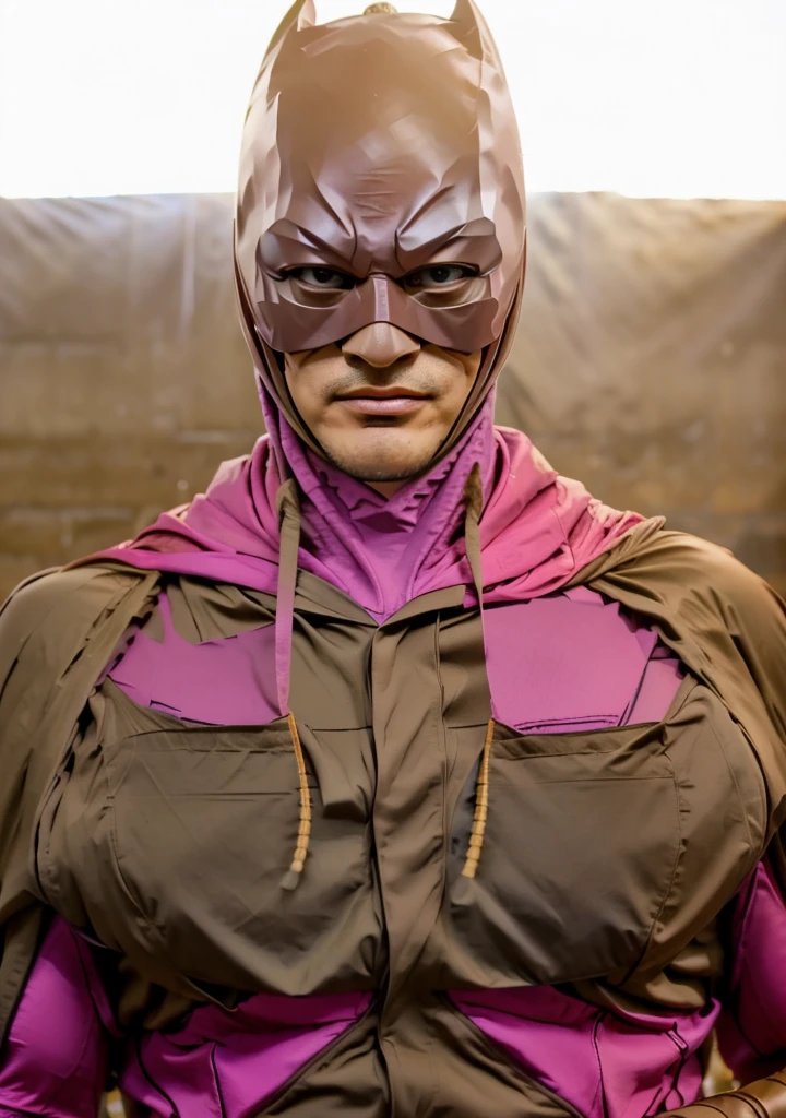 Kuang Man.masked man. beige batmna. pink suit