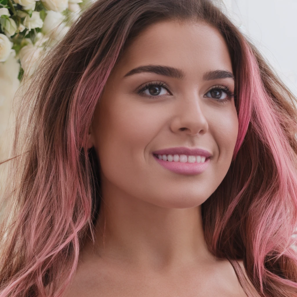 magnificent, sexly, regard provocateur et intense, pink lips, joues roses, Smile
