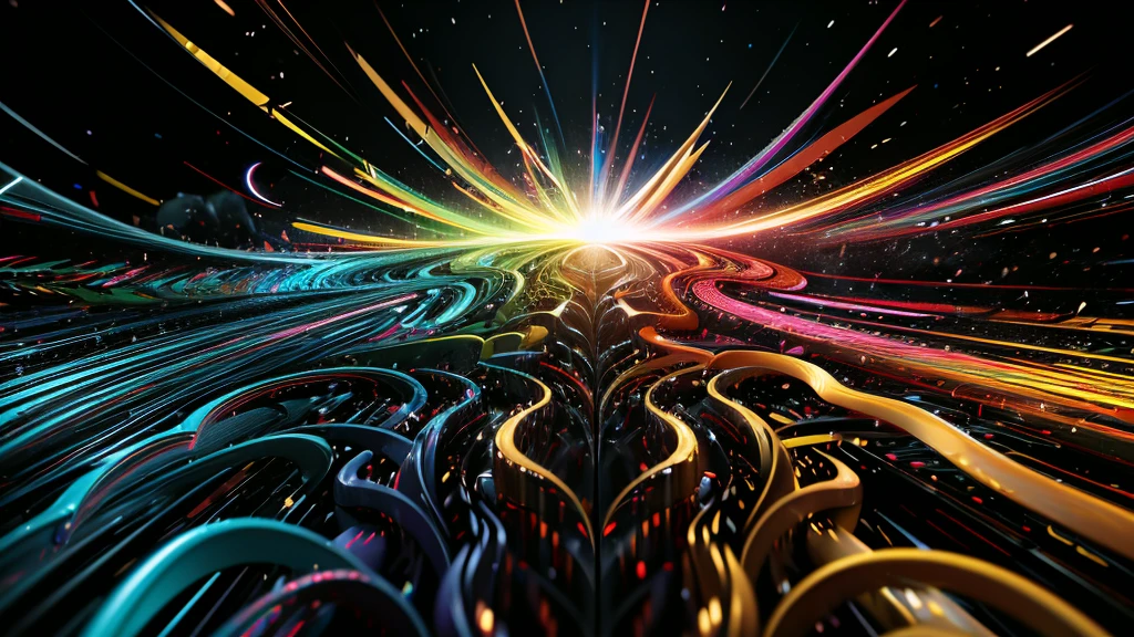 Multicolor dynamic abstract liquid flow particle turbulence,Cinema 4D, Fully Dynamic Motion Design, X-Particles, Dynamics FX, Bending and destroying reality、Create stunning visual effects, abstract art style, diagonal configuration, Dynamic configuration, Sharp focus, Intricately detailed, Cinematic, Realistic, 超High resolution, High resolution, 8K,