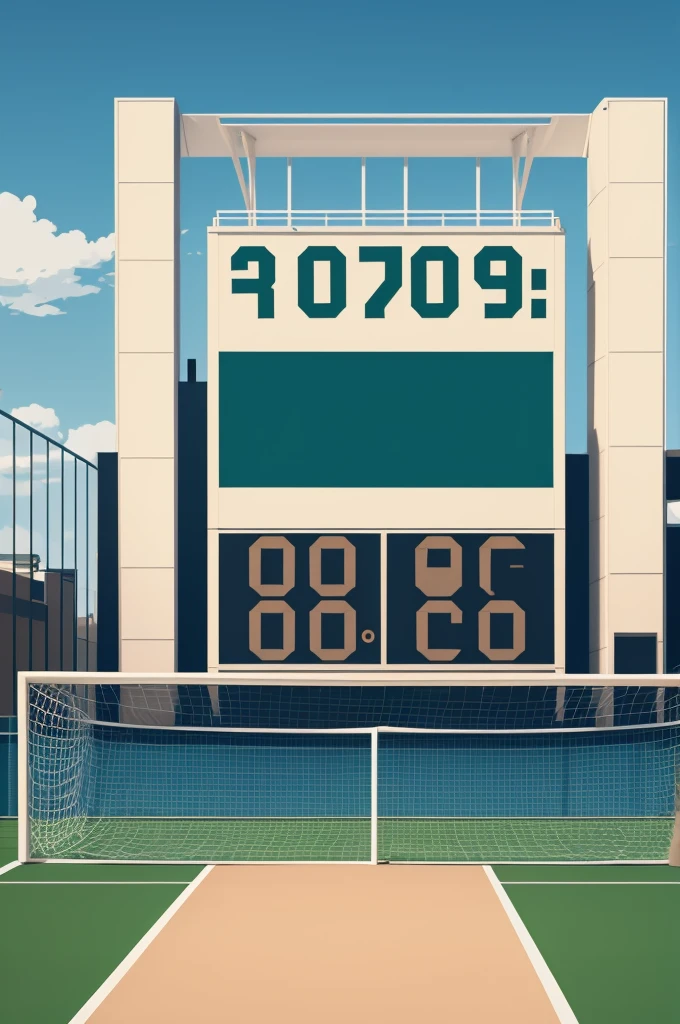 A scoreboard in a soccer court vector style