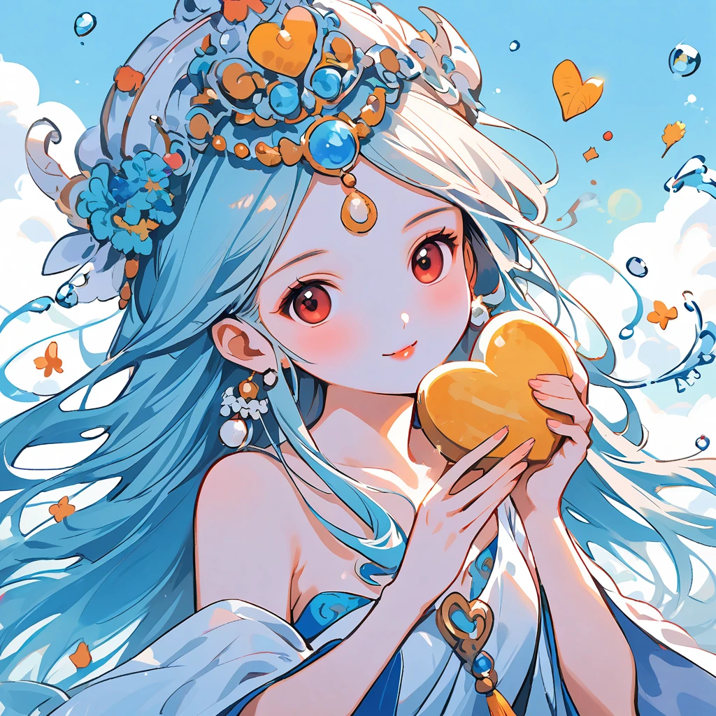 A water women, with a seashell as a heart