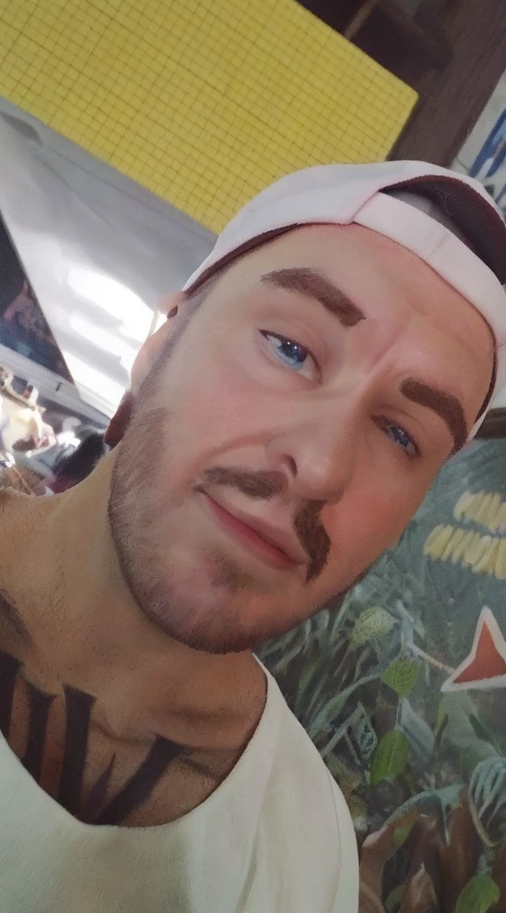 white man in cap, disney pixar style