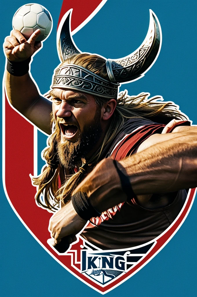 Viking logo playing soccer