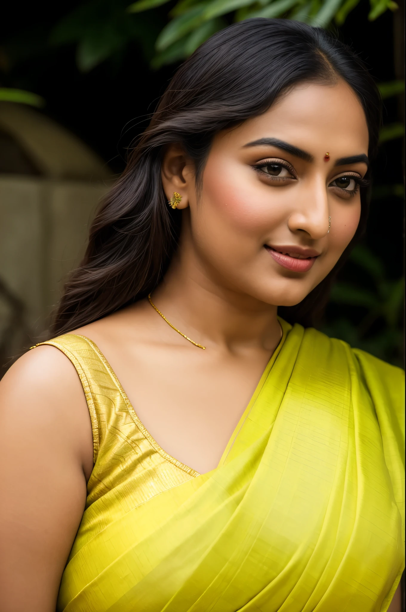 Foto RAW, photorealistic, photography, full body shot, master shot, perfect eyes, goddess like beauty, pierced eyes, perfect thick chubby mallu Desi aunty bhabhi, Wearing a Stanapatta, a chest-band.Saree model, model Photography, Indian saree shoot, Indian traditional wear advertising photography, traditional wear brand shoot, face of Indian actress Sonakshi Sinha, masterpiece, realistic, realism, incredible details, pleasure, photorealism, detailed skin, skin pores, high contrast, photorealistic Artstation 8k HD digital art trend of high definition and detailed realistic skin texture, ultra detail, realistic skin texture, armature, best quality, ultra high definition, (photorealistic:1.4),, high resolution, detail, raw photo, sweat, Re sharp, by Lee Jefferies Nikon D850 Film Stock Photo 4 Kodak Portra 400 Camera F1.6 Lens Rich Color Ultra Real Realistic Realistic Textures Dramatic Lighting Unreal Engine Trending at Art Station Cinestill 800,(pele altamente detalhada: 1.2), 8k UHD, DSLR, soft-lighting, alta qualidade, grain of film, Fujifilm XT3,she didn't like to wear blouse or bra, she is happy to wear only saree, she hates blouse or bra, detailed hairy armpits, hyper realistic skin, skin pores, sweat, veins,