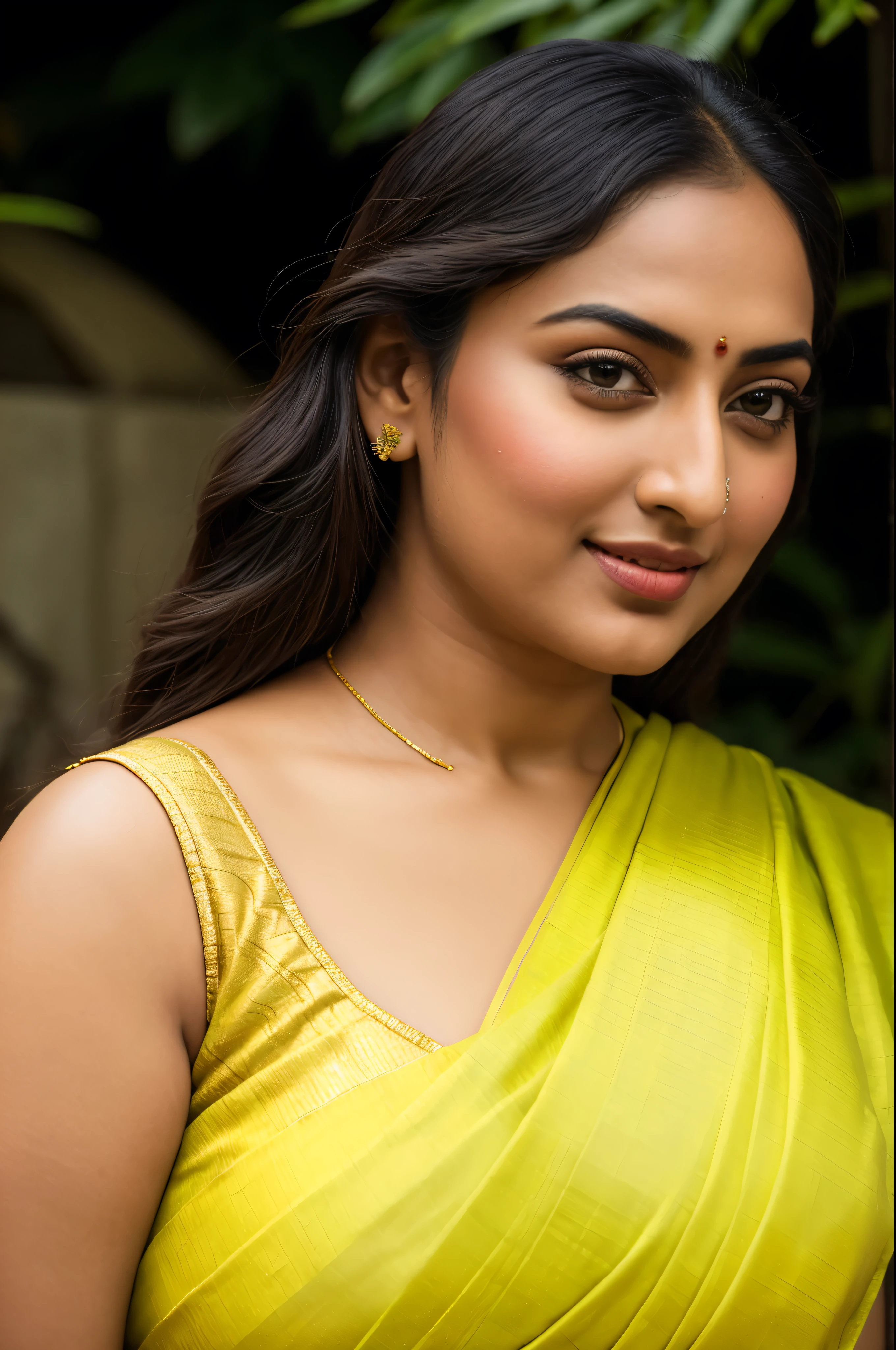 Foto RAW, photorealistic, photography, full body shot, master shot, perfect eyes, goddess like beauty, pierced eyes, perfect thick chubby mallu Desi aunty bhabhi, Wearing a Stanapatta, a chest-band.Saree model, model Photography, Indian saree shoot, Indian traditional wear advertising photography, traditional wear brand shoot, face of Indian actress Sonakshi Sinha, masterpiece, realistic, realism, incredible details, pleasure, photorealism, detailed skin, skin pores, high contrast, photorealistic Artstation 8k HD digital art trend of high definition and detailed realistic skin texture, ultra detail, realistic skin texture, armature, best quality, ultra high definition, (photorealistic:1.4),, high resolution, detail, raw photo, sweat, Re sharp, by Lee Jefferies Nikon D850 Film Stock Photo 4 Kodak Portra 400 Camera F1.6 Lens Rich Color Ultra Real Realistic Realistic Textures Dramatic Lighting Unreal Engine Trending at Art Station Cinestill 800,(pele altamente detalhada: 1.2), 8k UHD, DSLR, soft-lighting, alta qualidade, grain of film, Fujifilm XT3,she didn't like to wear blouse or bra, she is happy to wear only saree, she hates blouse or bra, detailed hairy armpits, hyper realistic skin, skin pores, sweat, veins,