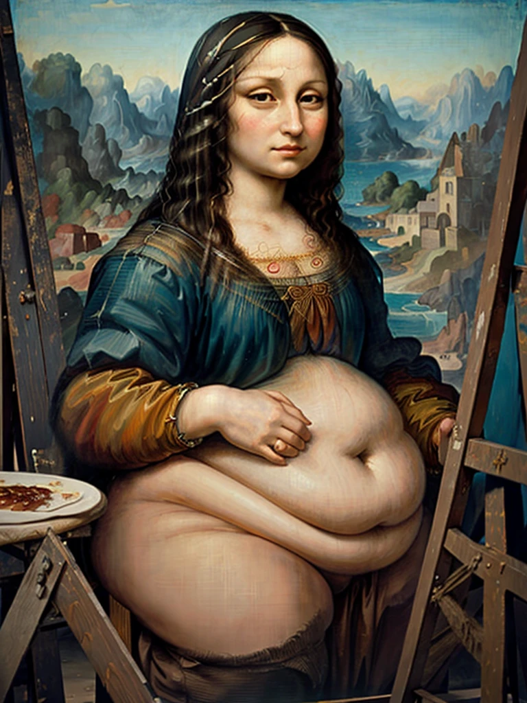  The painting of Mona Lisa as an Obese woman 