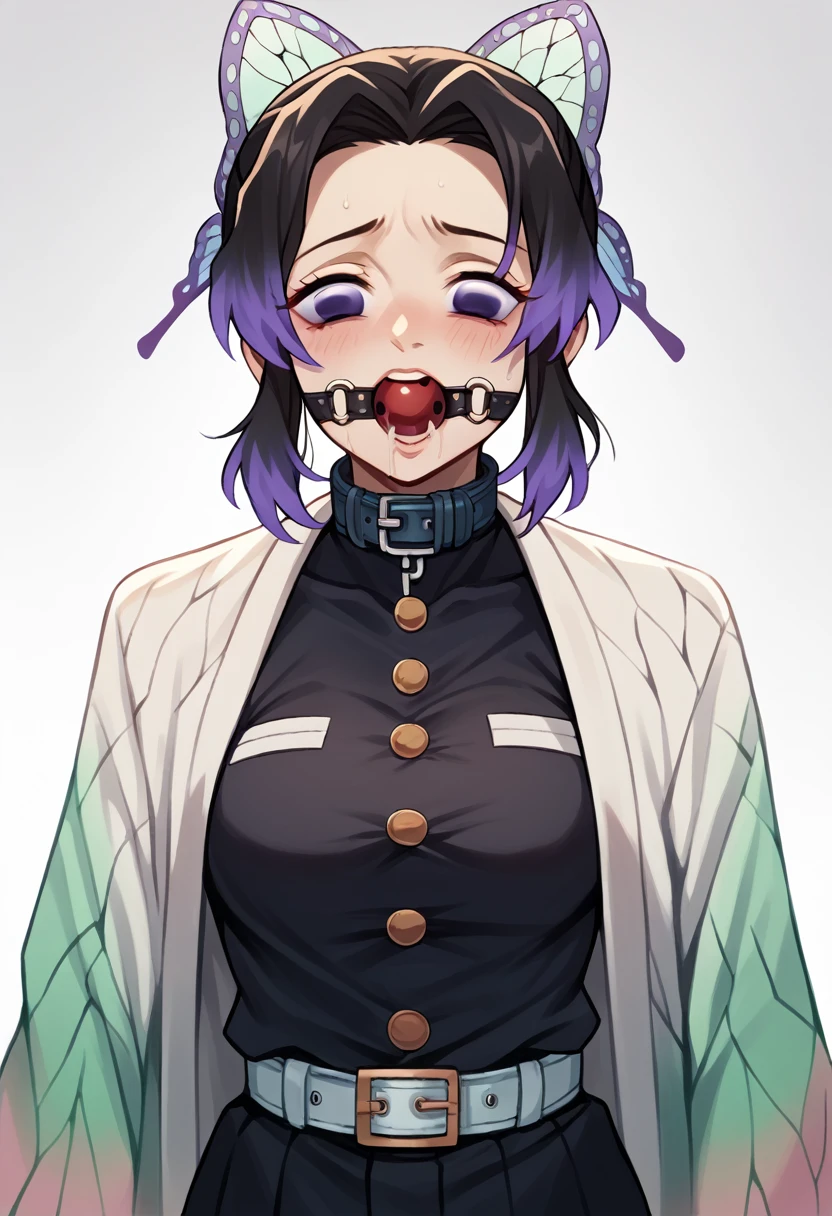 Sexy . .  (perfect colors ).. (oily skin) .   . Thick collar.   Shinobu kocho girl  . . Handcuffed. .. .  . .  vibrators . cumming. Ballgag . Standing tied up. 