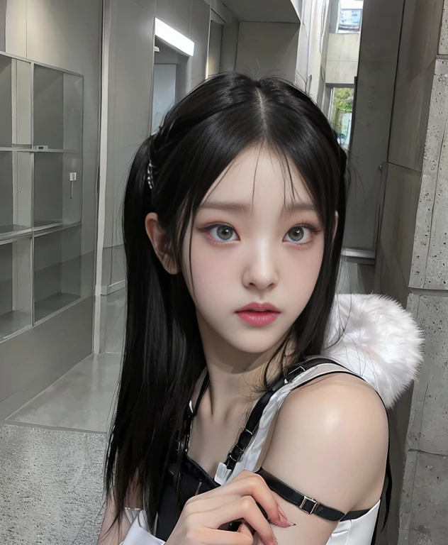 There is a woman posing for a photo in a dress., cruel korean gothic girl, Jisoo from Blackpink, Jisoo from Blackpink, jossi de blackpink, dilraba dilmurat, ulzzang, cai xukun, jinyoung shin, korean girl, retrato de Jisoo from Blackpink, Tifa Lockhart, Tifa lockheart, roseanne park by blackpink, Tifa