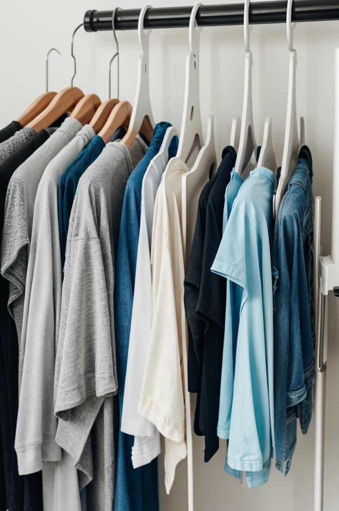 **Prompt:**  
Design a Parkinson's-friendly magnetic automatic clip for clothes hangers to prevent clothes from falling off in heavy air.