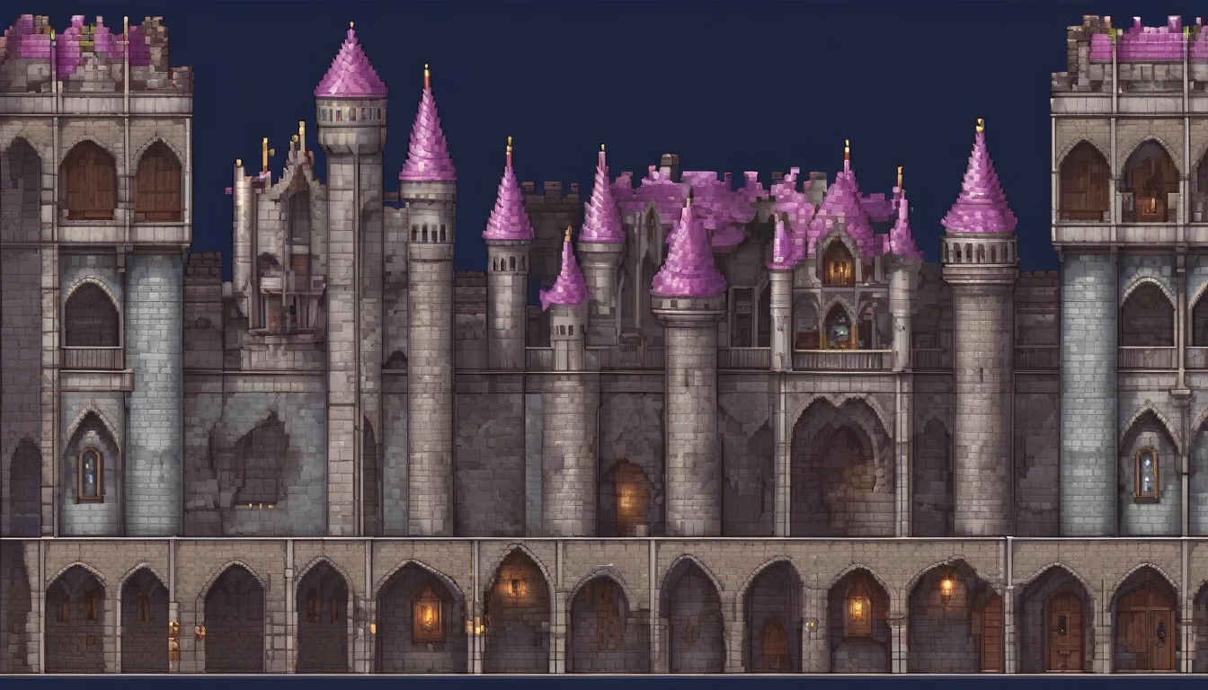 Pixel tileset, rpgmaker, gothic castle