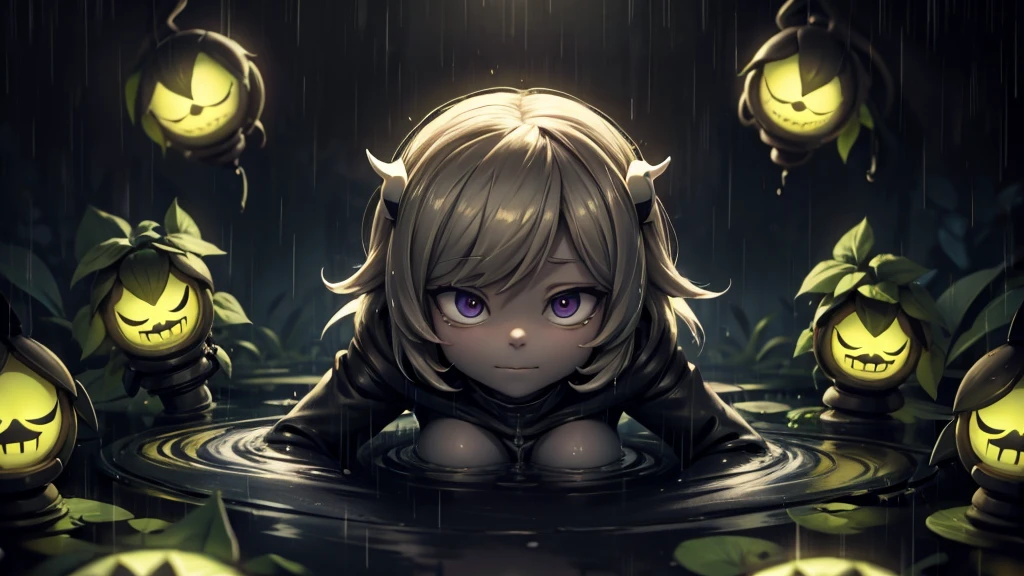 4k, Undertale, omega flowey, rain, dark, epic, mysterious