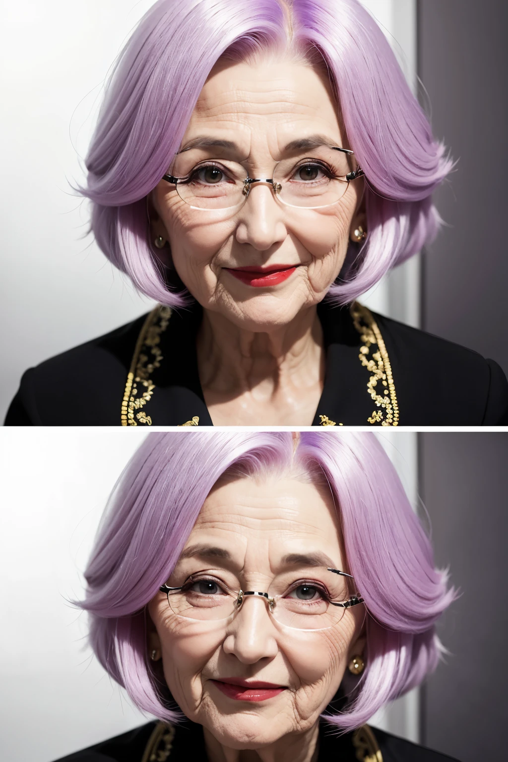 Realisian image generation of character known as grandma nilza. The 85-year-old lady who exudes credibility, confidence and seem kind