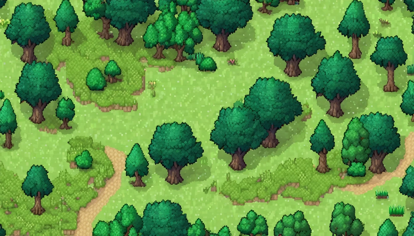 Pixel tileset, rpgmaker, trees and grass