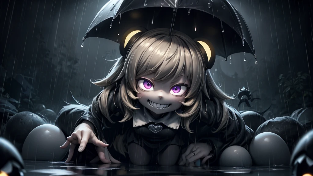 4k, Undertale, omega flowey, rain, dark, epic, mysterious