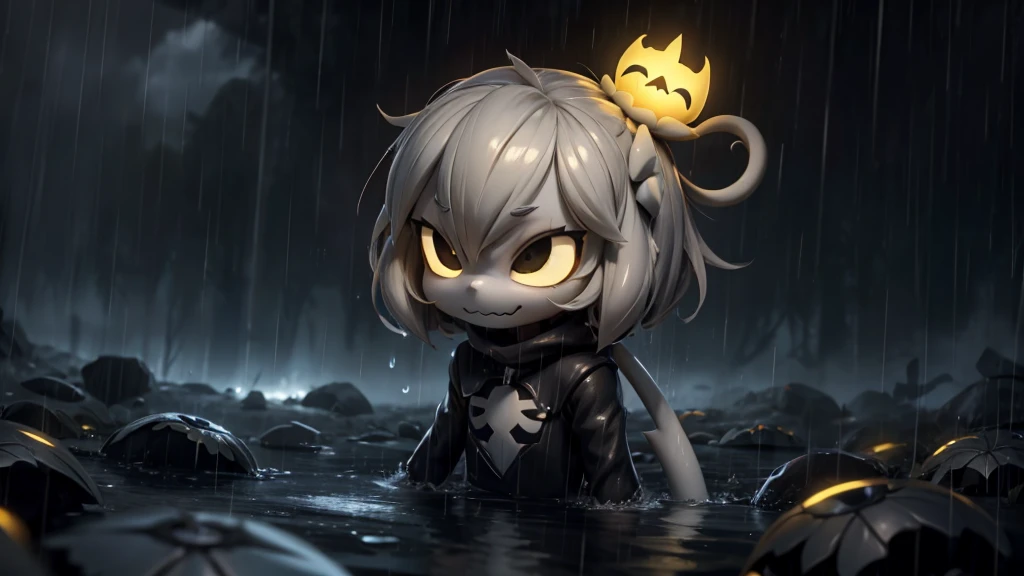 4k, Undertale, omega flowey, rain, dark, epic, mysterious
