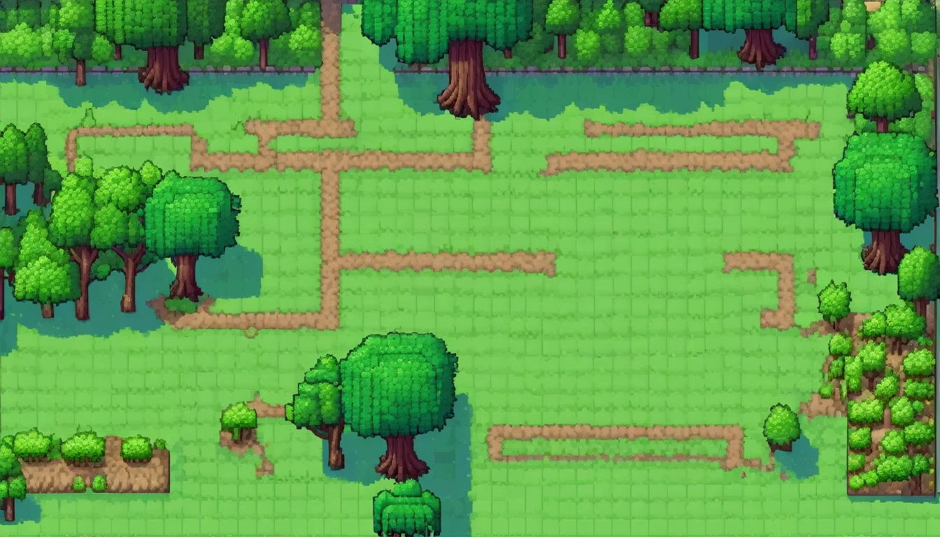 Pixel tileset, rpgmaker, trees and grass