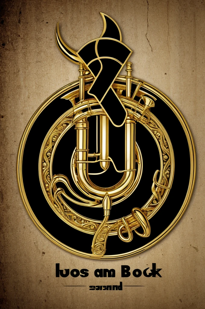 Band logo with a horn, gold and black