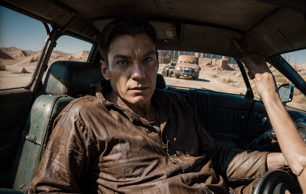 Magneto in realistic Madmax, well detailed in 8k