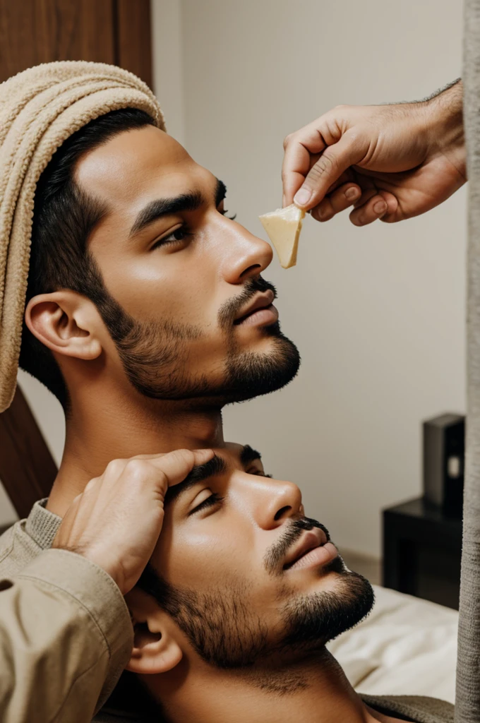 natural being fed to a men