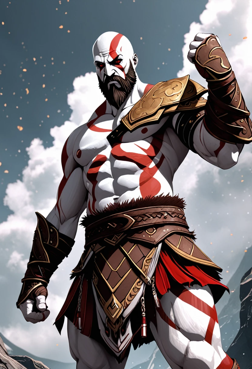 kratos from god of war 2, intricate digital art 4k, inspired by greg rutskowski