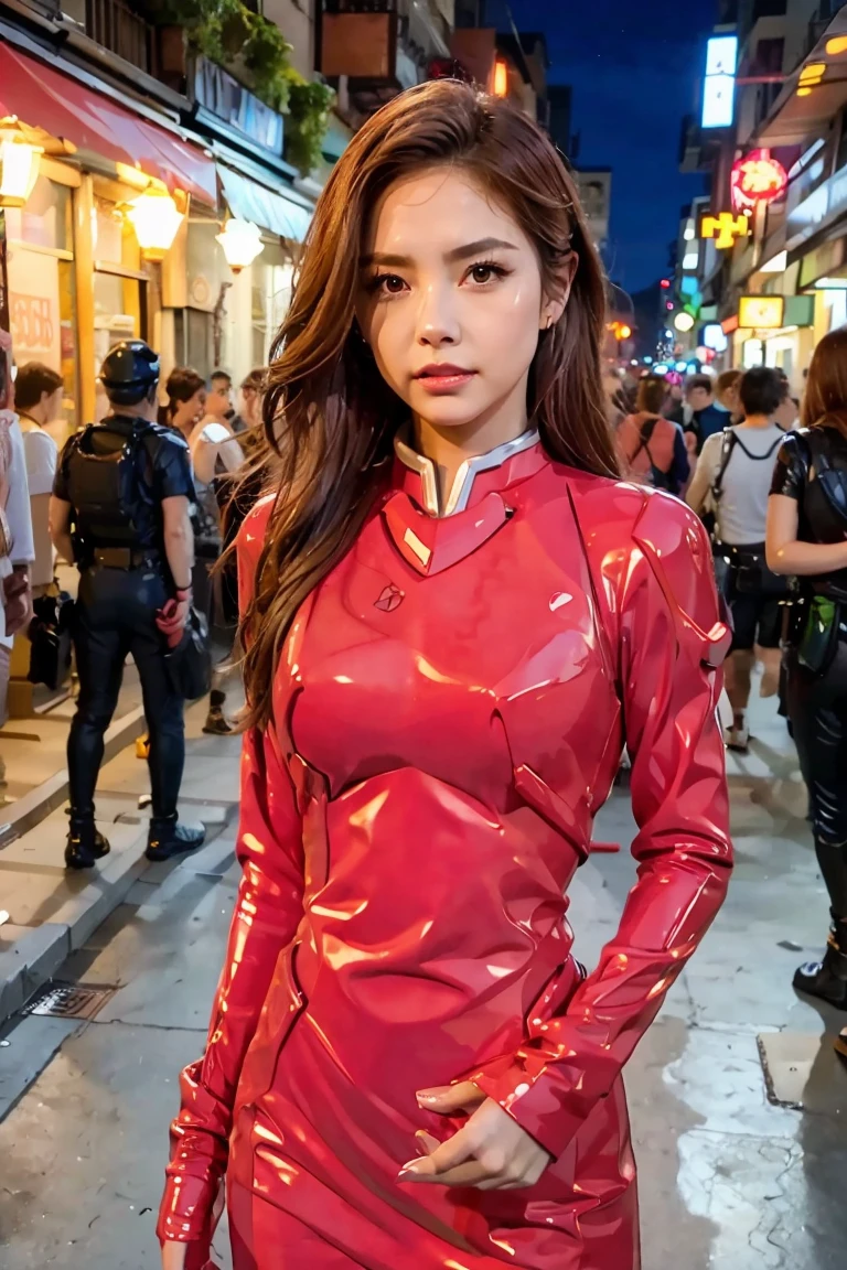 (Best quality, 8K, Masterpiece: 1.3), Clear focus: 1.2, Beauty: 1.4, Abs: 1.1, Brown hair, Aqua dress: 1.4, Night outdoors: 1.1, City streets, fine face and eyes, double eyelids. Realistic lighting added, pay attention to adjust the proportions.