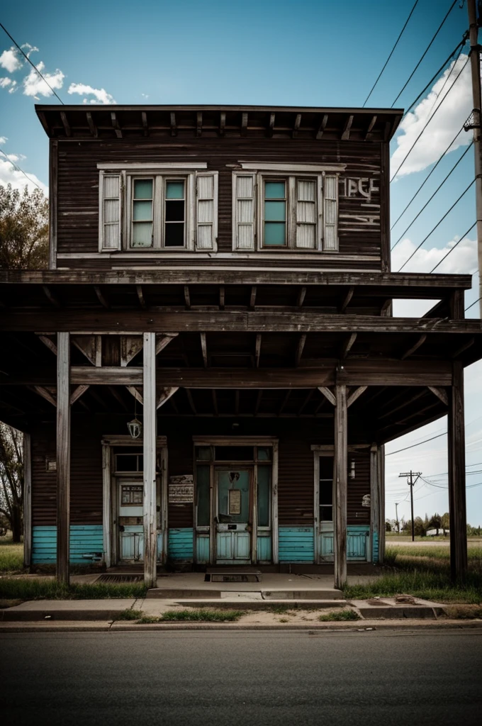 Create a scary small town abandoned 