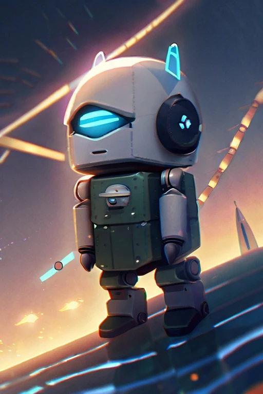 ((Лучшее качество)), ((шедевр)), (подробный), A robot with a rocket