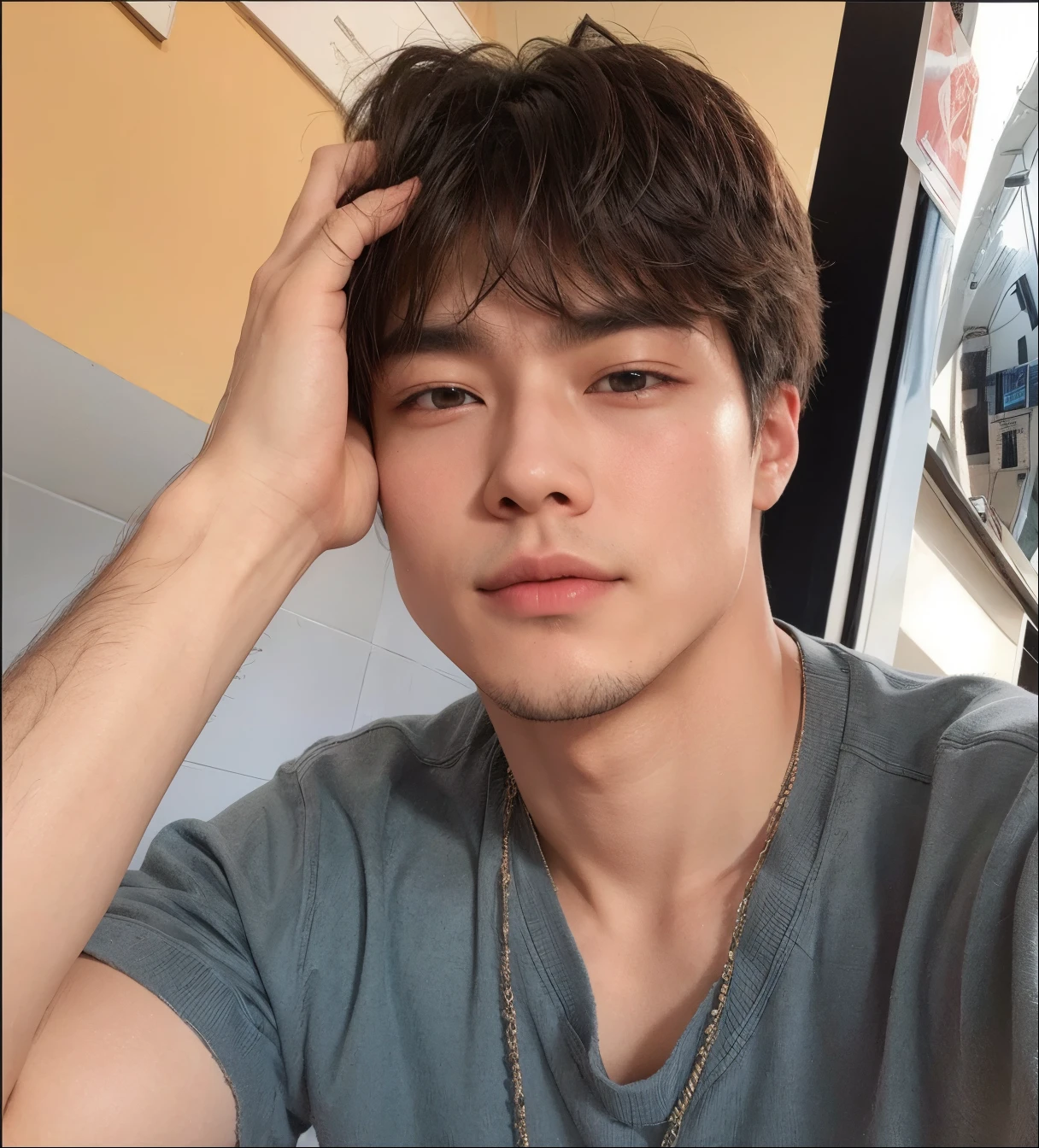 Asian, homem korean, korean, hair brunette