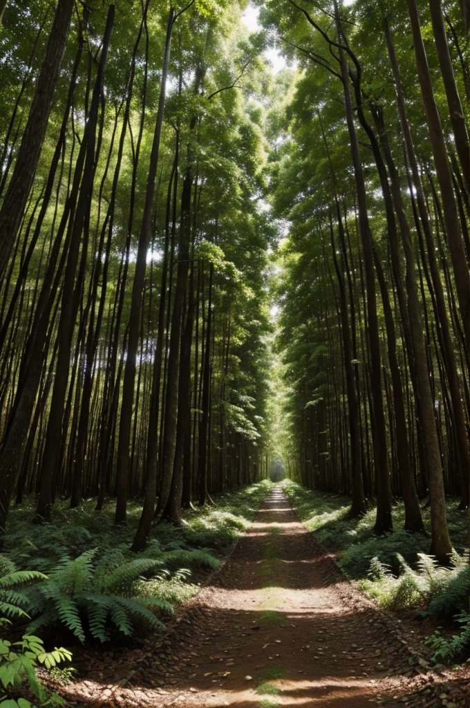 Generate a forest with different layer such as the emergent layer,the canopy, the understorey and the forest floor