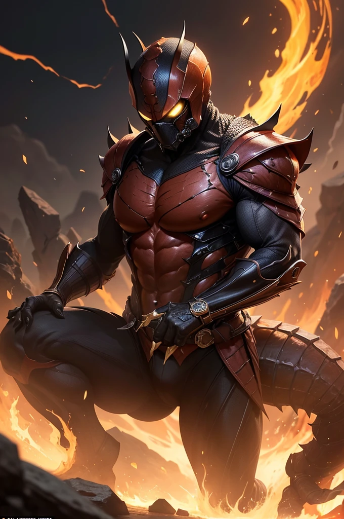 parência: The scorpion is a fearsome and intimidating creature, with a robust and muscular body, covered in a tough, spiny exoskeleton. Its pincers are powerful and sharp, able to grab and crush prey with ease. Its tail is long and curved, ending in a poisonous sting, symbolizing imminent danger.
cos: The scorpion's body is usually dark in color, like a deep brown or black, with spots or patterns that provide camouflage in their natural environment. Its physical structure conveys a feeling of grandeur and strength, reflecting its role as a feared predator.
naturey: As a nocturnal creature, the scorpion is associated with darkness and cunning. Its predatory nature and venom are seen as symbols of destruction and threat., capable of inflicting pain and causing serious harm.
symbolism: In addition to its biological function as a hunter, the scorpion carries a symbolic meaning of alertness and self-defense. Mythology and culture, can represent cunning, survival in adverse conditions and even ruthless revenge.,